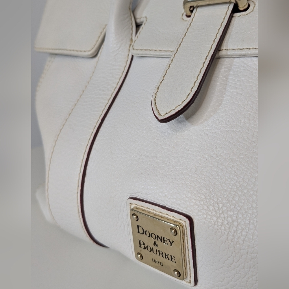 Dooney & Bourke Medium Priscilla Satchel Bag White Double Strap Handbag - Picture 4 of 16